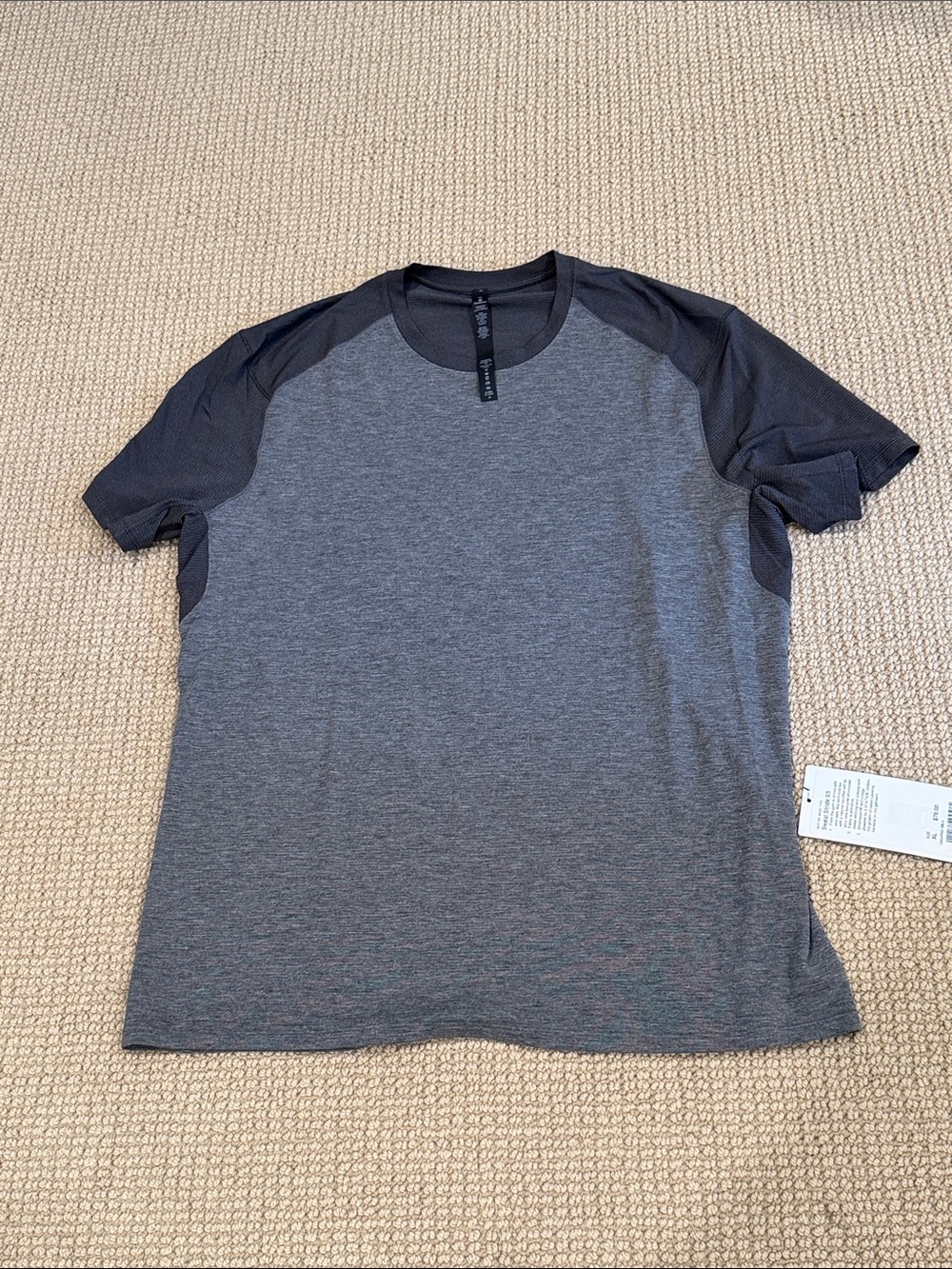 lululemon athletica Men's Sweat Stride SS Tee - Heather Gray & Black, sz XL, NWT
